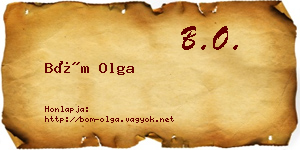 Böm Olga névjegykártya
